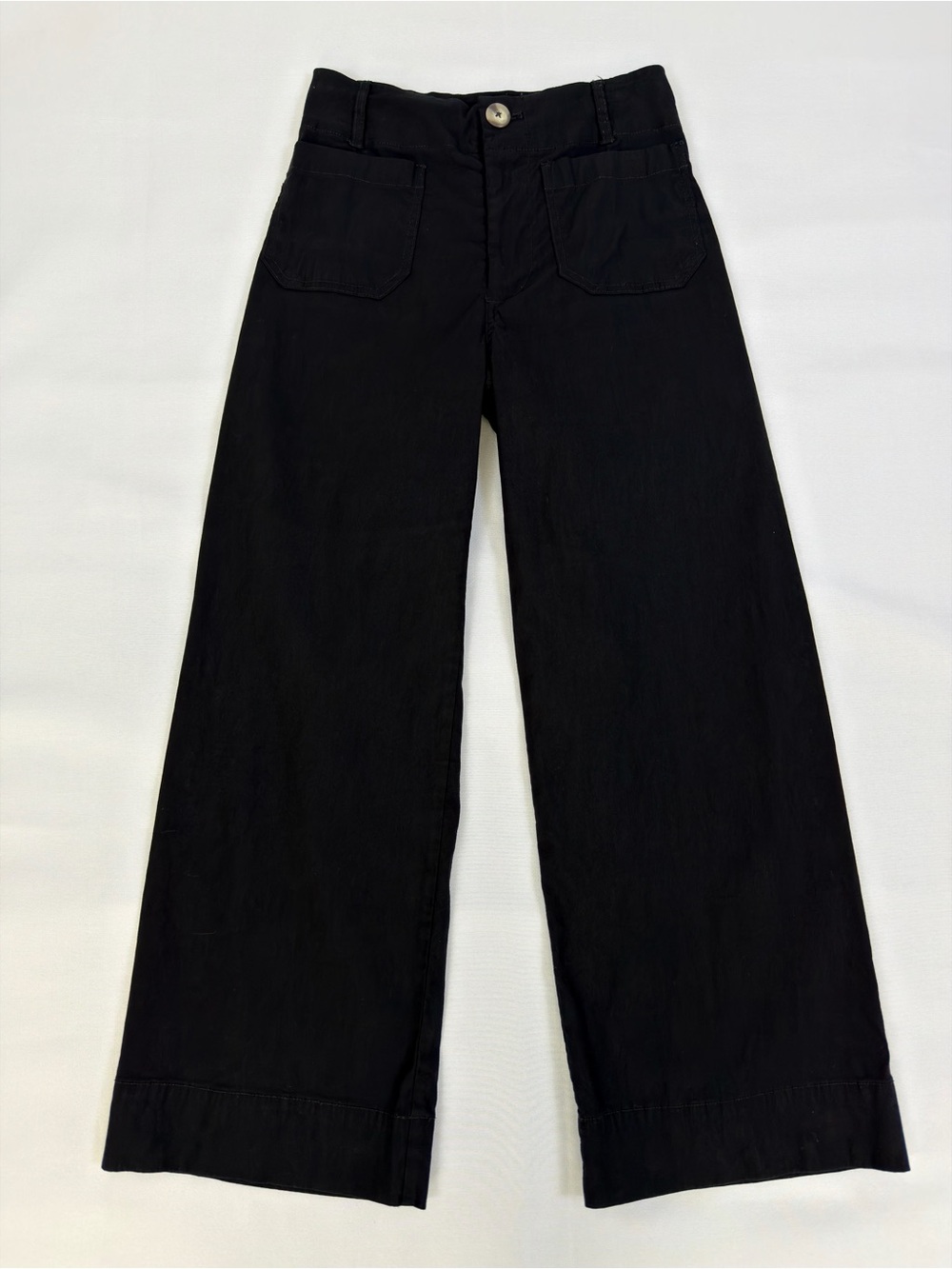 Maeve Anthropologie The Colette Wide Leg Pants Women’s 26 Black Linen Blend - Picture 10 of 10